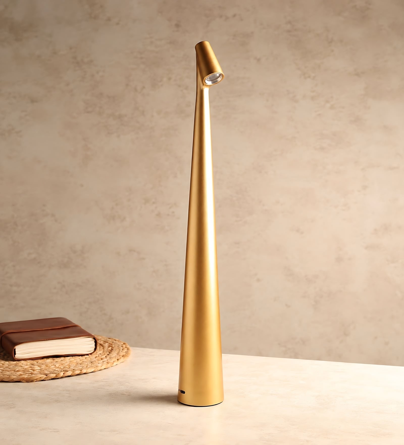 Baron Slim Cone Metal Table Lamp Gold