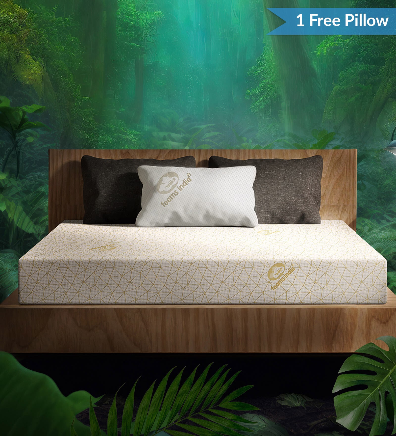 Basil Fx Dual Firm 8 Inches With 100% Natural Latex Mattress in Single Size (With 1 Free Pillow)