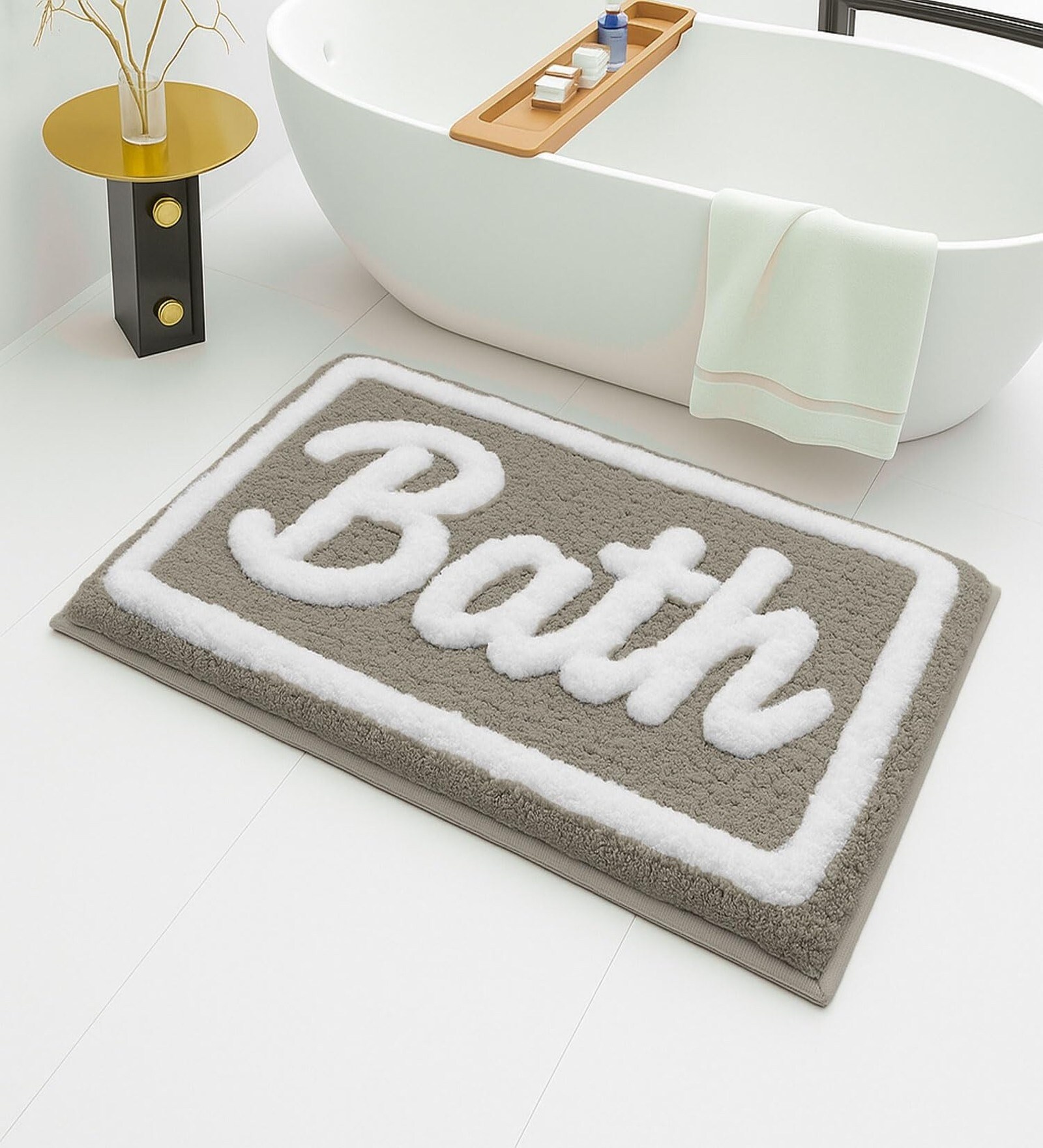 Bath Taupe Microfiber 16x24 Inches Super Soft Bath Mat