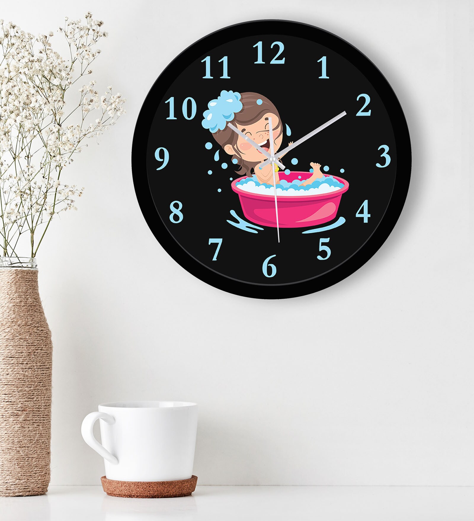 Bath Time Wall Clock in Multicolour Bath Time Wall Clock in Multicolour