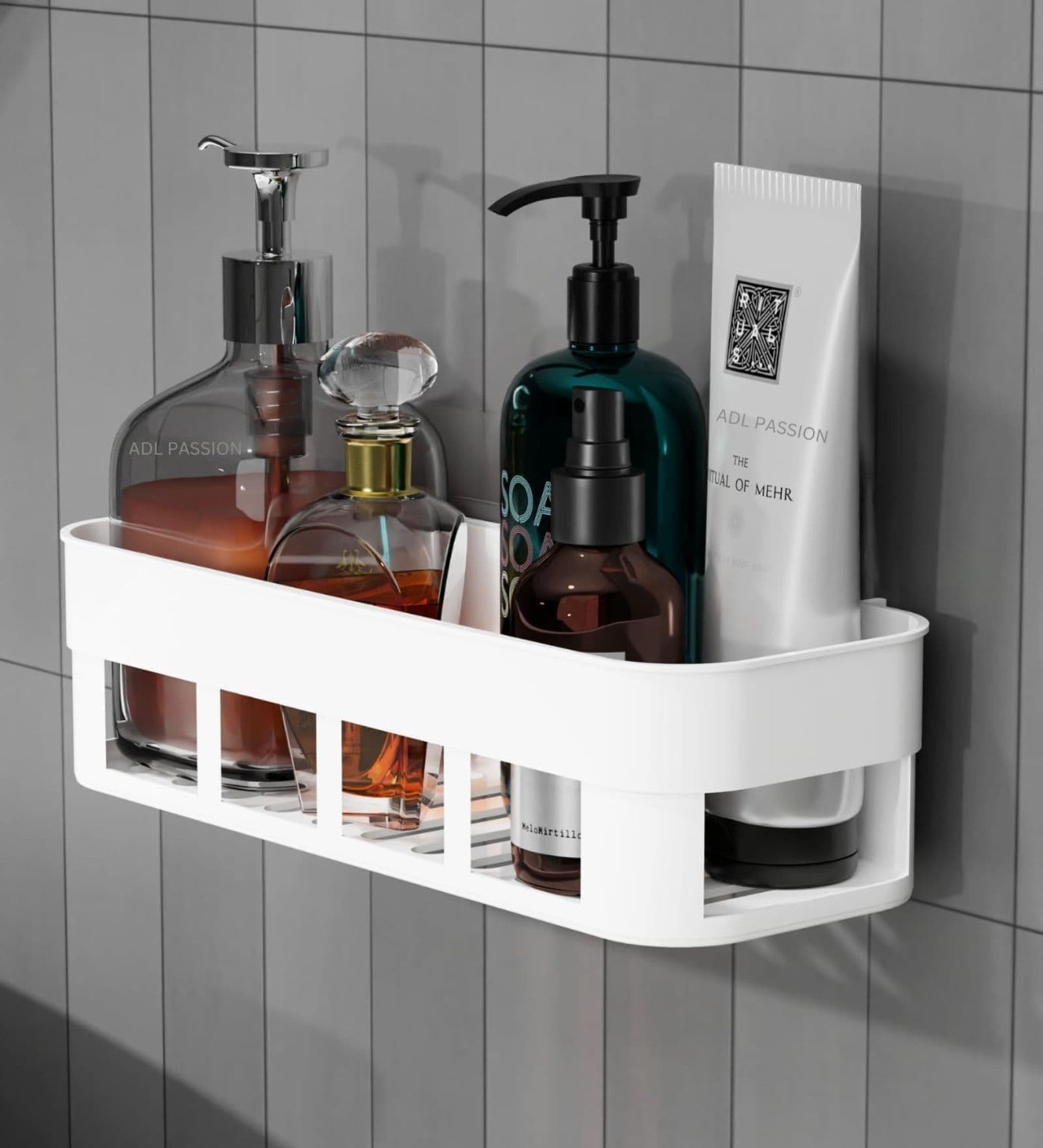 Self Adhesive Bathroom Wall Shelf Organizer with Rack