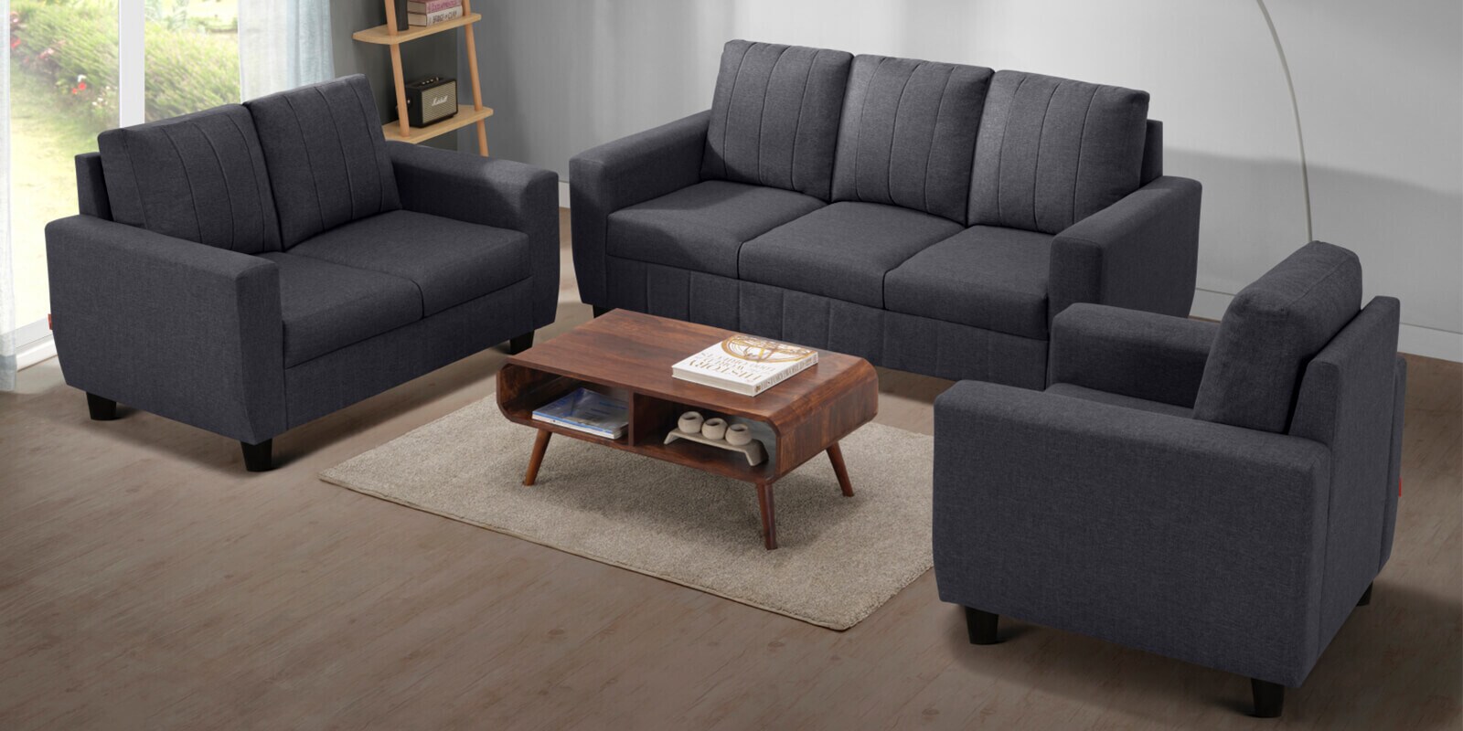 Bae 3+2+1 Seater Sofa Set In Stone Grey Colour