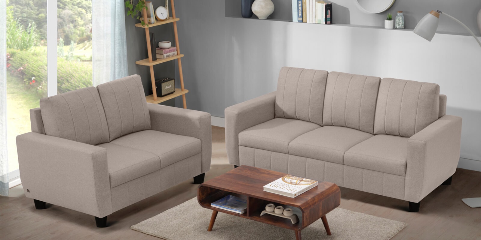 Bae Sofa (3+2) In Pebble Brown Colour