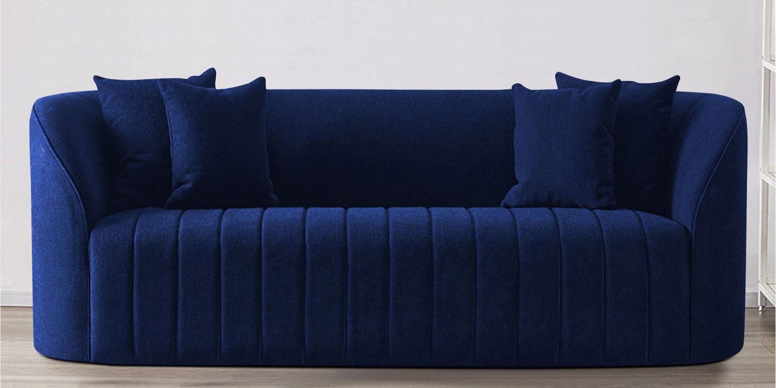 Buy Baiwang Velvet 3 Seater Sofa In Navy Blue Colour at 29% OFF by ...