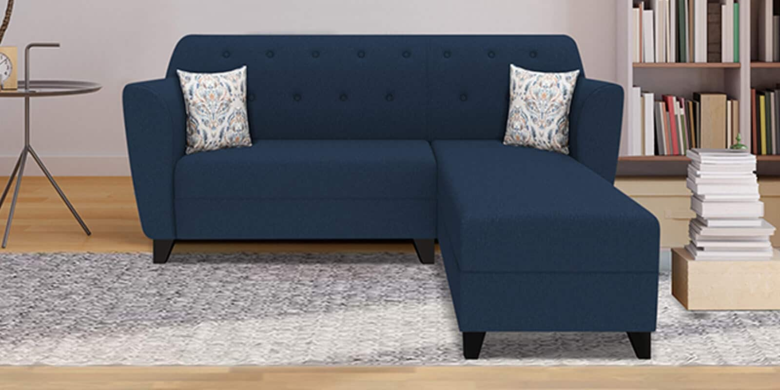 Buy Bali Fabric LHS Sectional Sofa (2+Lounger) In Blue Colour At 30% ...