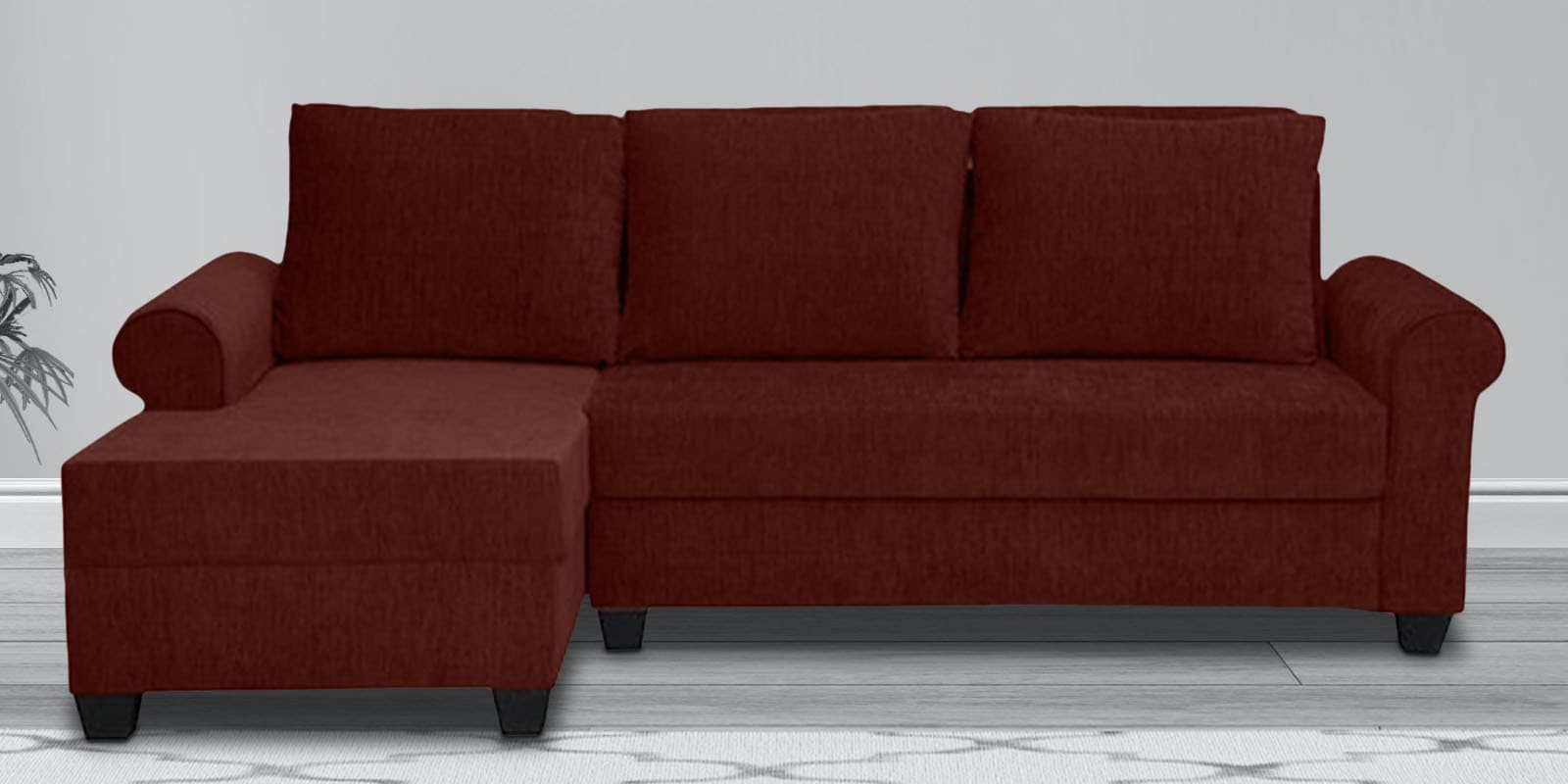 Barcelona 2 Seater RHS Sofa with Lounger in Cherry Red Colour Barcelona 2 Seater RHS Sofa with Lounger in Cherry Red Colour