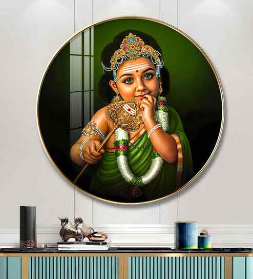 Baal Murugan Acrylic Round Wall Art