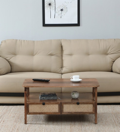 Baarn Mango Wood Small Coffee Table In Rustic Teak Finish