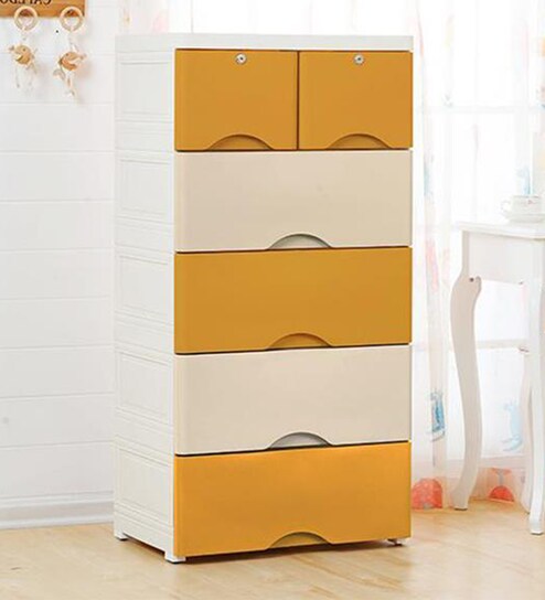 Buy Baby Nursery Chest Of Drawers In Mustard Beige Colour By The