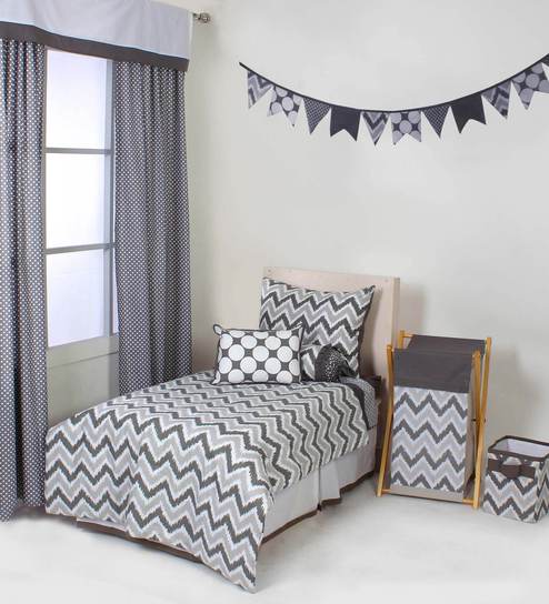 Buy Mix N Match Grey Zigzag 4 Piece Toddler Bedding Set By Bacati