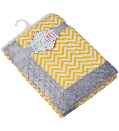 Buy Yellow Zigzag With Grey Border Baby Blanket By Bacati Online