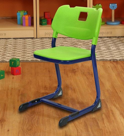 Buy Backman Plastic Desk Chair In Green Colour By Popcorn Online