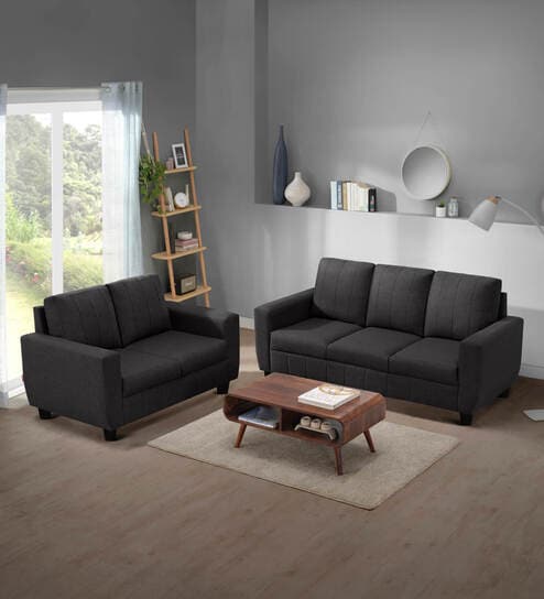 Bae 3+2 Seater Sofa Set In Woody Brown Colour