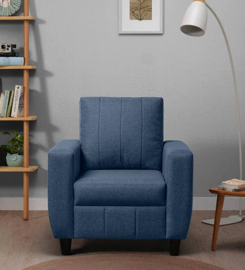 Bae Fabric 1 Seater Sofa in Ocean Blue Colour