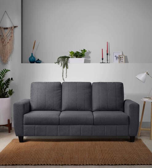 Bae Fabric 3 Seater Sofa in Stone Grey Colour