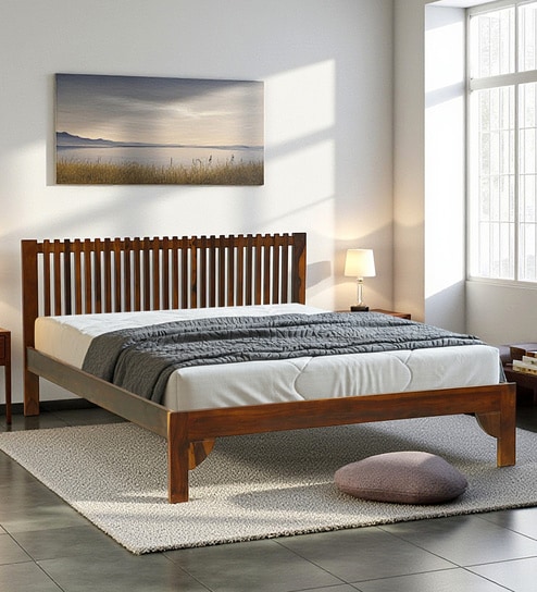 Bagneux Sheesham Wood King Size Bed In Provincial Teak Finish