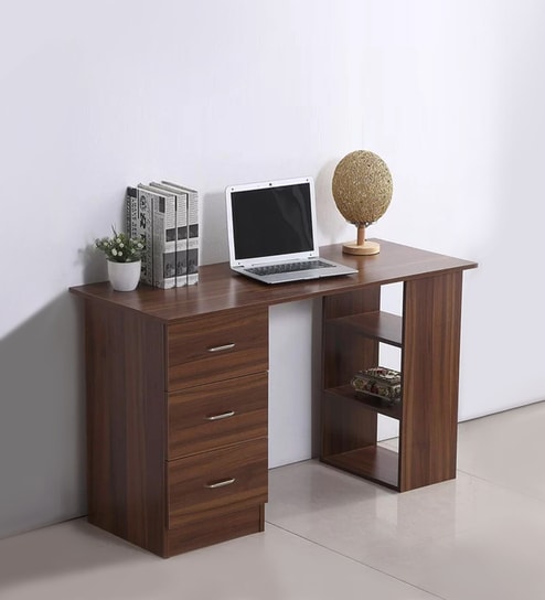 Buy Baite Executive Desk In Choco Walnut Colour By Furncasa Online