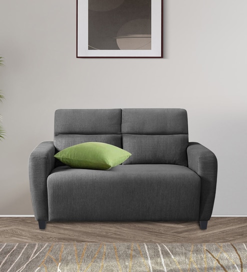 Bakadi Fabric 2 Seater Sofa in Charcoal Grey Colour