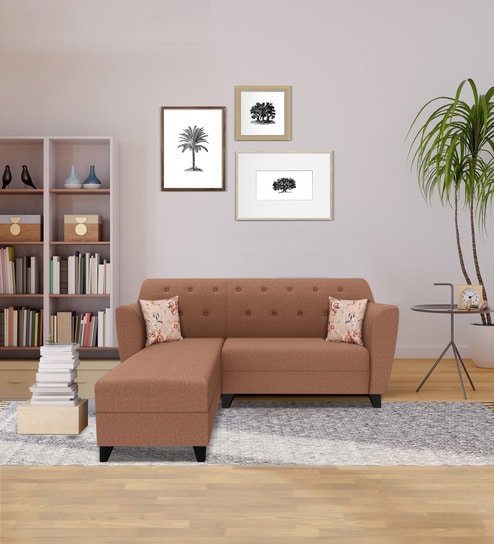 Buy Bali 5 Seater RHS Sectional Sofa In Brown Colour at 41% OFF by