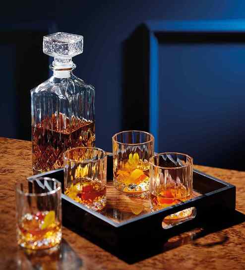Barcraft Cut Glass Decanter Set