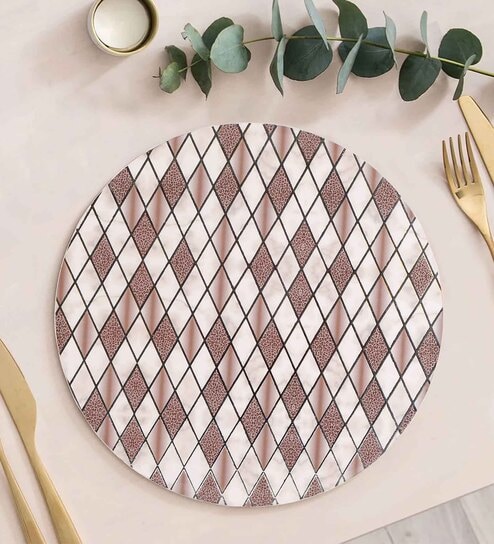 the home co. Barfi Multicolor (9" Dia) MDF Wood 1Pc Trivets-picture-32