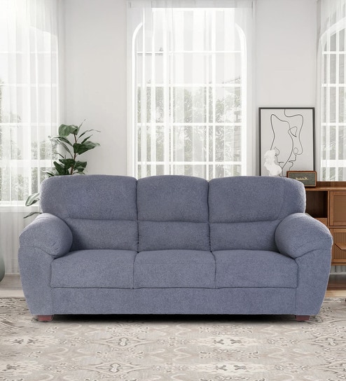 Bari Boucle Fabric 3 Seater Sofa in Grey Color