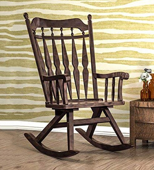 Barry Rocking Chair In Walnut Colour By Forzza