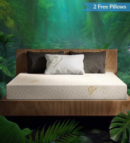 Basil Fx Dual Firm 10 Inches With 100% Natural Latex Mattress in Queen Size (With 2 Free Pillows)