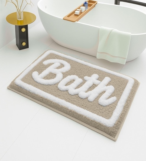 Bath Beige Microfiber 16x24 Inches Super Soft Bath Mat