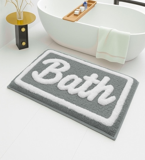 Bath Silver Microfiber 16x24 Inches Super Soft Bath Mat