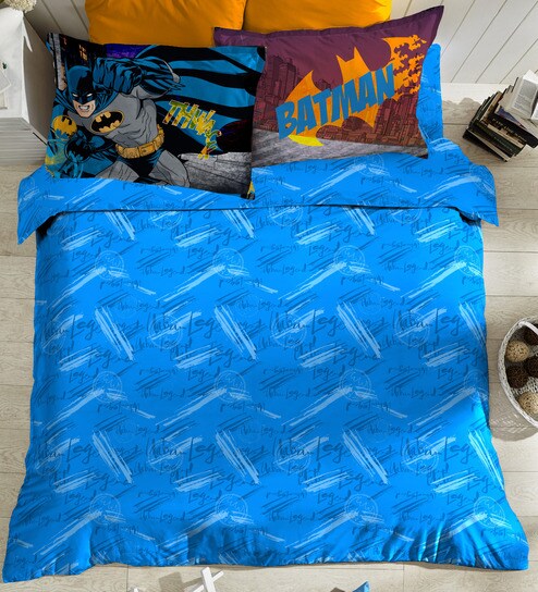 Buy Batman Single Size Bedsheet Set With A Pillow Cover