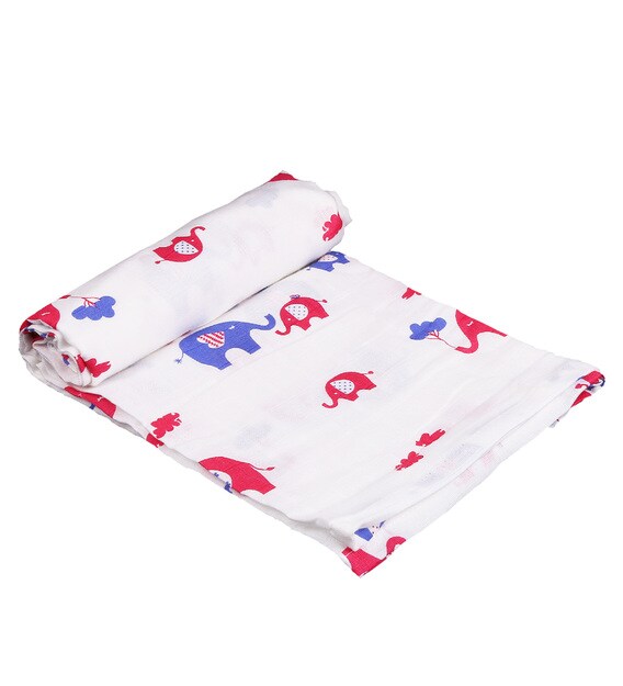 Buy Baby Elephant Swaddle Wrap in Multicolour by PolkaTots Online
