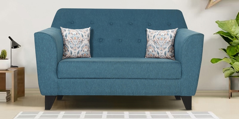 Bali Fabric 2 Seater Sofa in Blue Colour, 