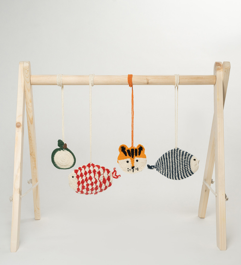 Buy Baby activity gym in Nature Wooden Finish By RockingPotato Online
