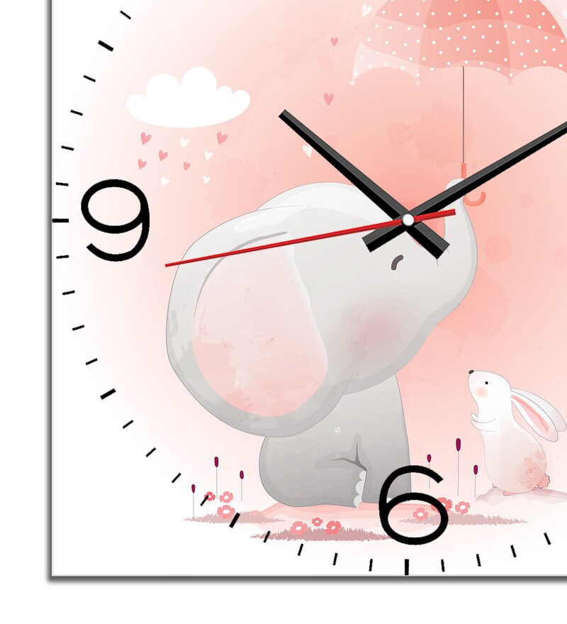 Buy Baby Elephant Wall Clock in Multicolour by WENS Online Kids Wall