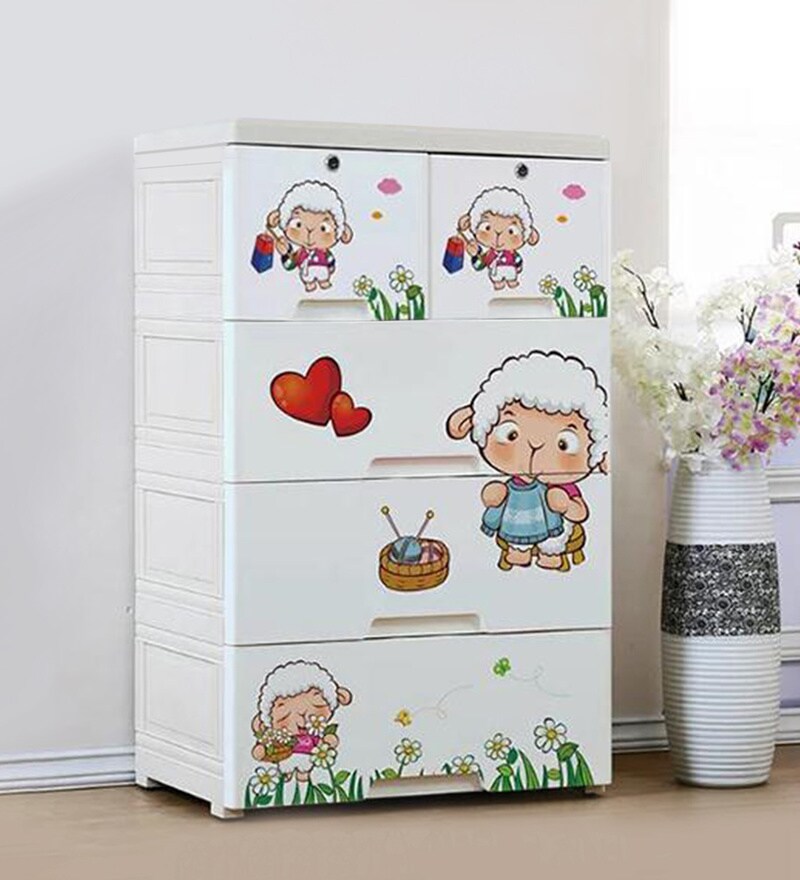 Buy Baby Nany Five Layer Chest Of Drawer In White Colour By The