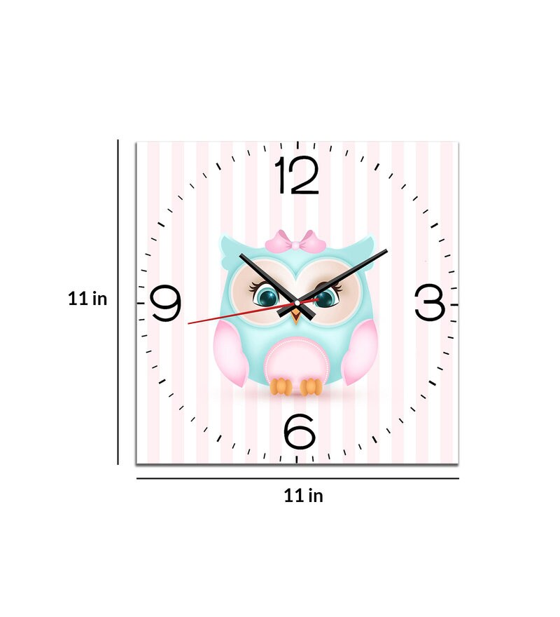 Buy Baby Owl Wall Clock in Multicolour by WENS Online Kids Wall