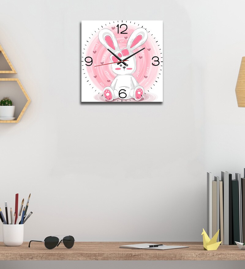 Buy Baby Rabbit Wall Clock in Multicolour by WENS Online Kids Wall