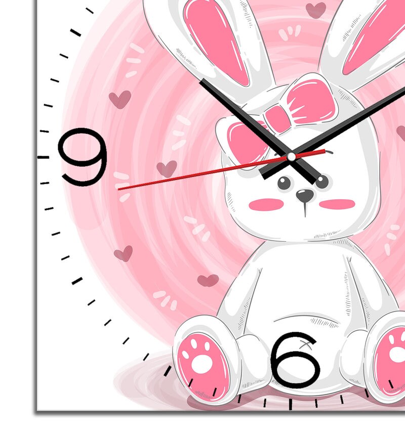 Buy Baby Rabbit Wall Clock in Multicolour by WENS Online Kids Wall