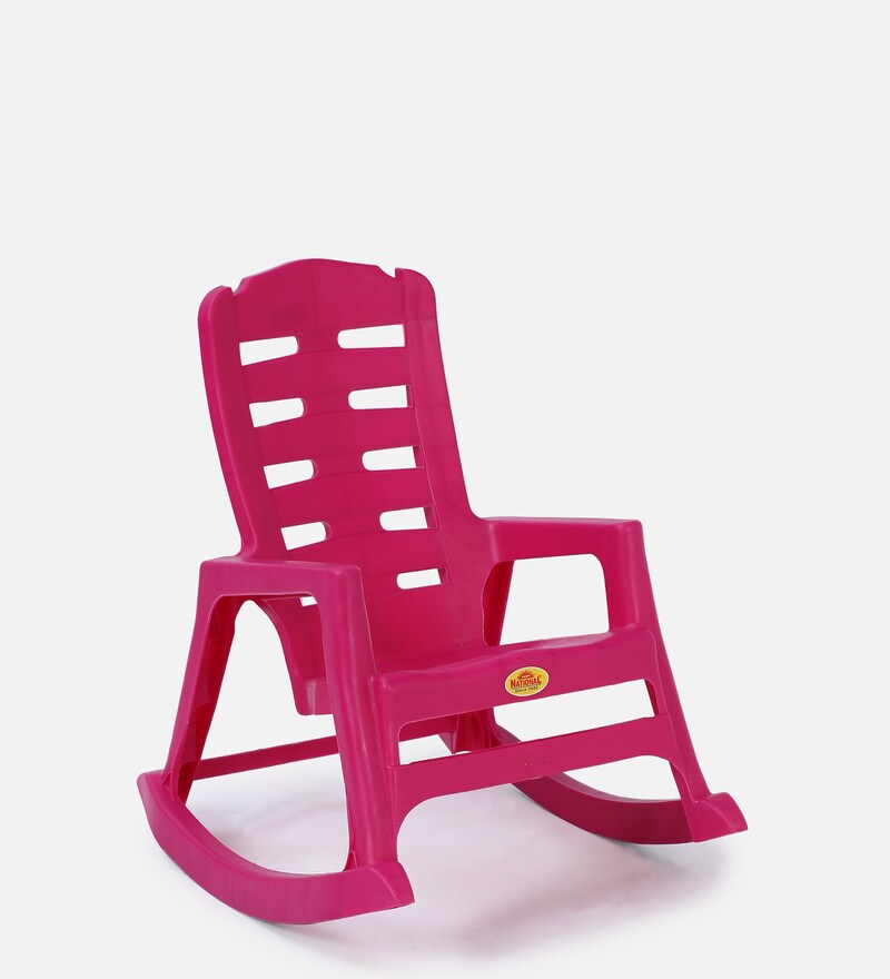 pink plastic rocking chair