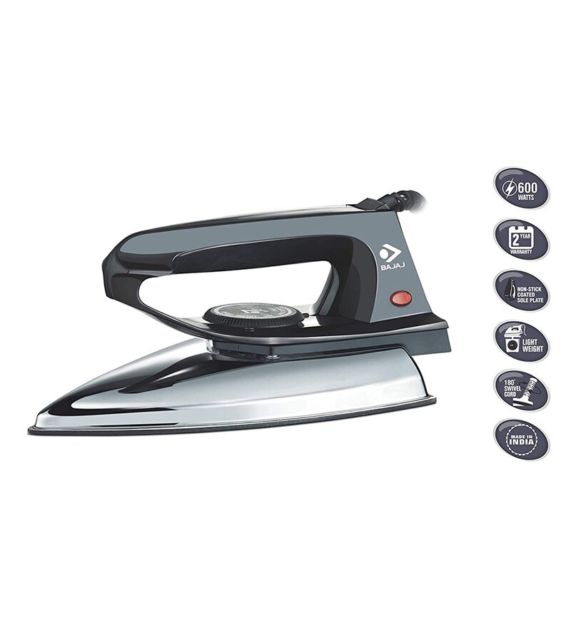 Buy Bajaj DX2 Dry Iron 600 Watt Black Online Iron and Steamers
