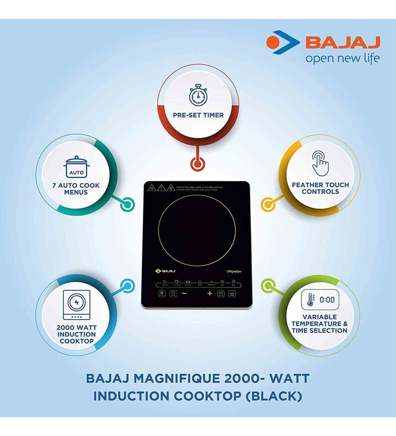 Buy Bajaj Magnifique Induction 2000 Watt in Black Colour Online