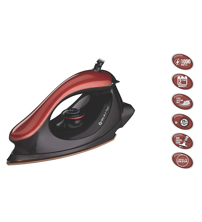 Buy Bajaj Majesty One 1000 Watt Dry Iron Online Iron and Steamers