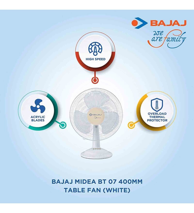 Buy Bajaj Midea BT-07 400mm Table Fan 