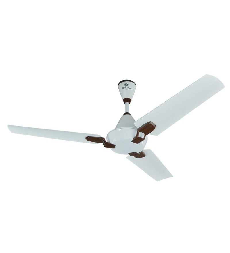 Ornio 1200 Mm Ceramic White Wood Ceiling Fan By Bajaj