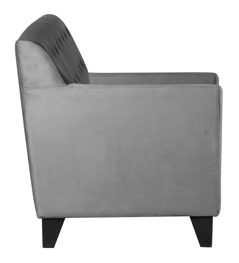 Buy Bali Velvet 1 Seater Sofa in Grey Colour by Trevi Furniture Online Modern 1 Seater Sofas