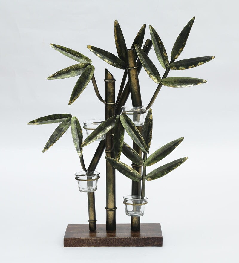 Buy Bamboo Candle Holder by The Shining Rays Online Showpieces Showpieces Home Decor