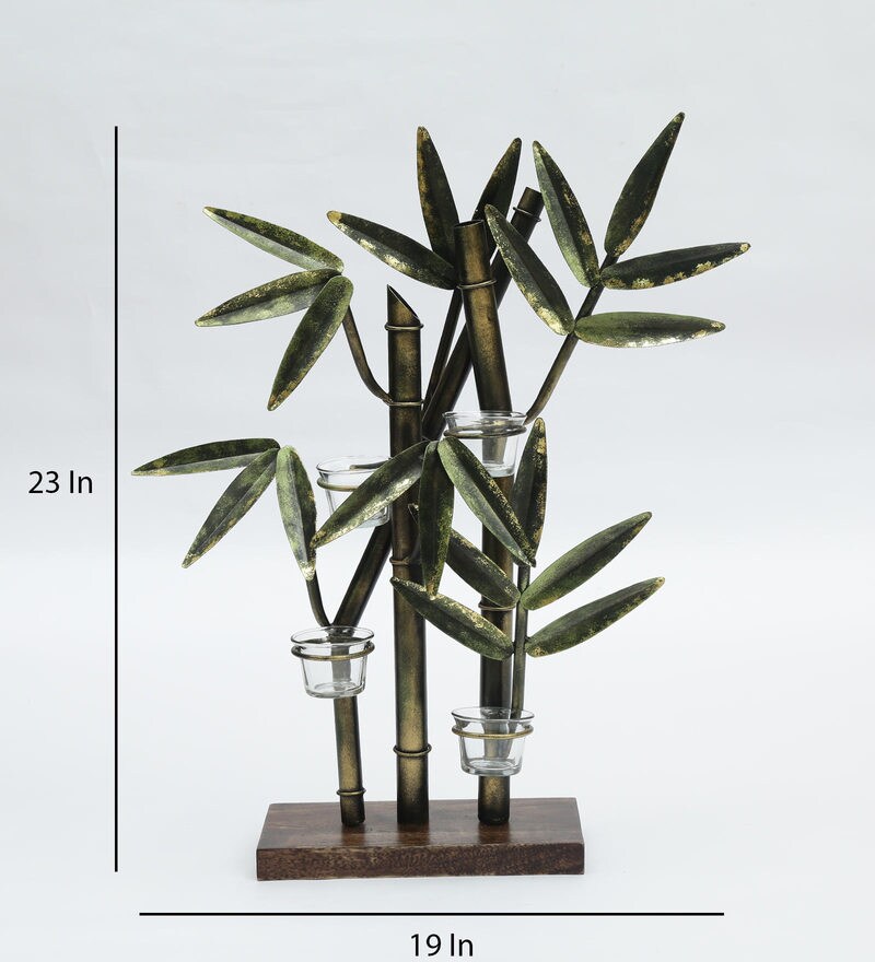 Buy Bamboo Candle Holder by The Shining Rays Online Showpieces
