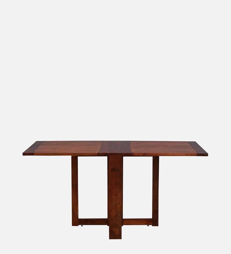 Buy Barcelona Solid Wood 6 Seater Foldable Dining Table In Honey Oak