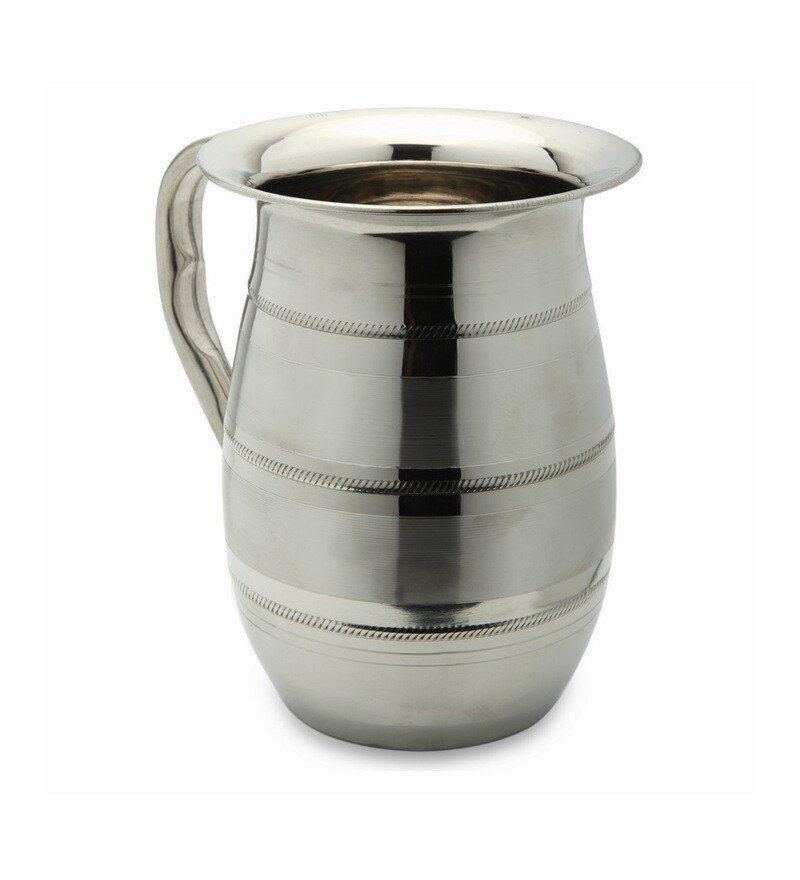 Buy Bartan Shopee Stainless Steel Traditional Designer Water Jug Round 1200 ML Online Jugs